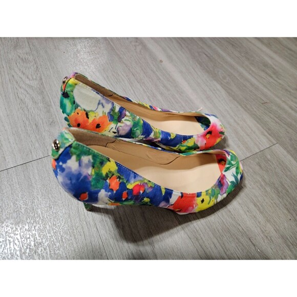 Liz Claiborne Women's Peep Toe Heels Multicolor Ivy Floral Pumps Shoes 10M - Picture 16 of 16